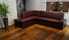 Weinrot echtleder ecksofa - weinrot,