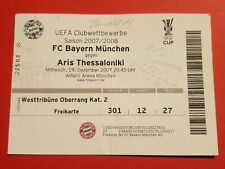 Used Ticket UEFA Cup CL  2007/08 FC Bayern München vs Aris Thessaloniki 