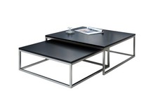 Couchtisch Schwarz 2er Set 75