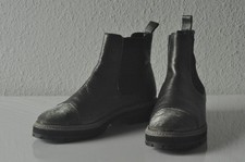 Graumetallic  Pertini  Boots  Da  Gr.40  Leder Profilsohle Kappe changierent