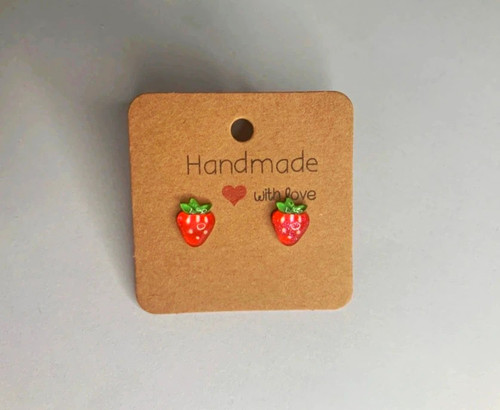 Handmade erdbeer ohrstecker - handmade,