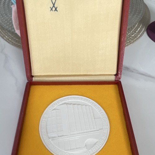 Ddr porzellan medaille - porzellan,