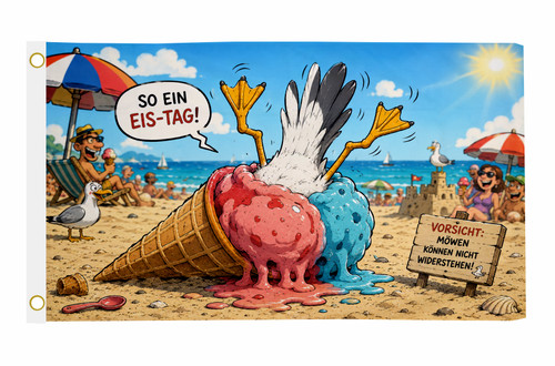 Fahne flagge ein - fahne, eis-tag