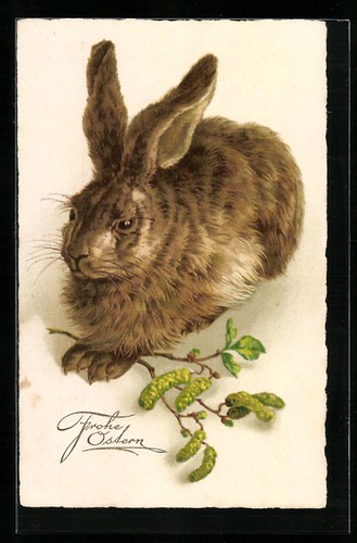 Ansichtskarte osterhase frei - osterhase,
