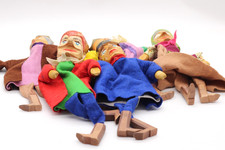 Handpuppen Set 6 Stück Holz &