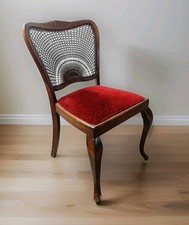 original antik Chippendale Stühle Wiener Geflecht Sonnengeflecht In Rot