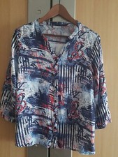 Damen Bluse Blau Mit Anker Gr