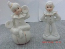 Gilde Clown weißes Porzellan 12 und 10 cm groß