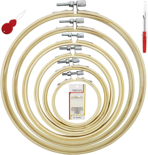 Bamboo embroidery hoop - set, 6
