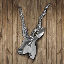 Gazelle Deko-Geweih aus poliertem Aluminium 31x28cm Wanddeko Wandgeweih