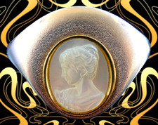 Bijou Jeunesse Güntner Pforzheim Vintage Silber 925 Kamee Armband Brosche Ring