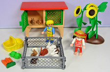 PLAYMOBIL aus 3075 Kaninchenstall Kaninchen Hasen 2 Kinder Sonnenblumen #10