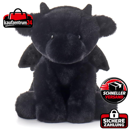 Plüschtier drache schwarz - plüschtier,