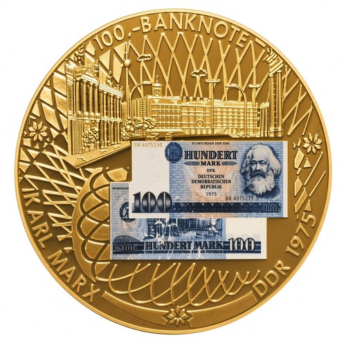 Ddr medaille 100 mark banknote - ddr,