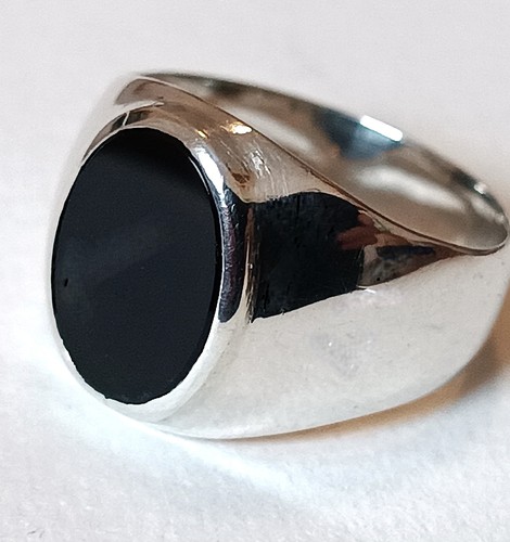 Ring silber siegelring onyx - silber,