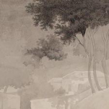 Aquarell Landschaft Studie Original Zeichnung Mischtechnik unsigniert um 1868