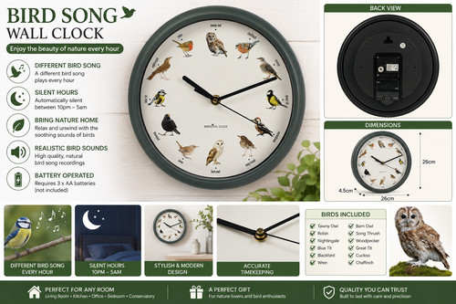Vogeluhr mit geräuschen - mit,