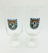 Zwei Vintage Reichelbrau Kulmbach Brauerei Stielgläser mit 0,25L Marker