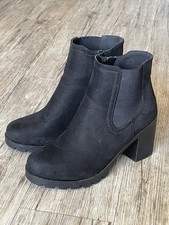 Graceland High Heel Ankle Boots Stiefelette, Schwarz, Gr. 40, Blockabsatz 9 cm