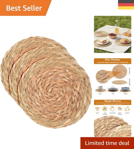 Pcs natur jute tischset rund - 3-pcs,