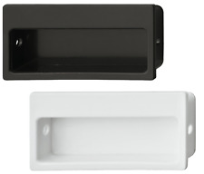 2x Häfele Muschelgriff Schwarz Weiß Griffmuschel Griffmulde Schiebetür eckig