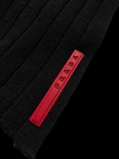 PRADA Designer Wolle Schal Luxus Schwarz 
