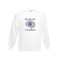 Arzt sagt,  unheilbar | Gehirn | Wolle | Stricknadeln Sweatshirt Weiß