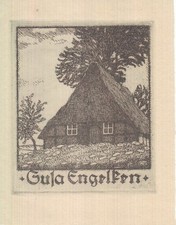 Exlibris Bookplate Radierung Gerhard Wedepohl 1893-1930 Bauernhaus Norden