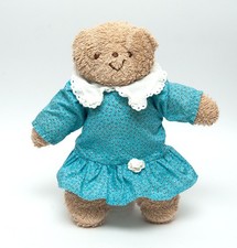 SIGIKID Bär Teddy Kleid Frottee blau 28 cm Stofftier Vintage