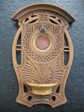 Taschenuhrständer Holz Handarbeit Wandhänger Jugendstil von ca. 1900