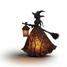 Halloween Hexe Lampe Gothic