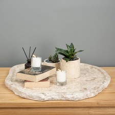 Marmor Tablett creme 50 cm