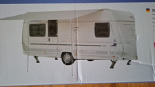 Sonnensegel für Wohnwagen, Obelink Sunlight 4x2,4m, 7mm Keder, 3 Stützen, unben.