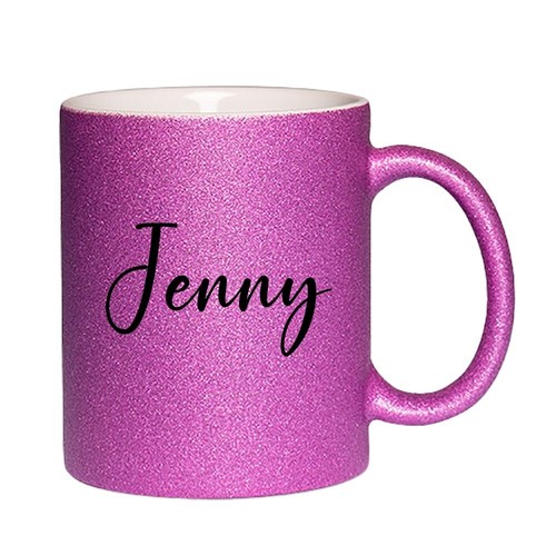 Glitzertasse mit namen - glitzertasse,