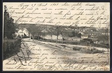 AK Buxy, Blick von der Straße von Chalon-sur-Saône zum Dorf 1903 