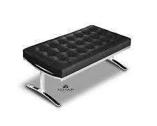 Bauhaus Lederbank Italienisches Leder Fuß Edelstahl poliert 100 - 160 cm Länge