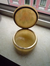 Vintage Onyx-Marmor Schmuckschatulle Deckeldose mit Blumendekor 50er Jahre