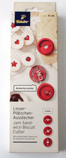 Tchibo TCM 3 x Linzer-Plätzchen-Ausstecher Keks- Form ca. 6 cm mit Silikonring