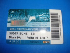 2007 Ticket Dauerkarte HSV Hamburger SV Eintrittskarte Sammler Bundesliga