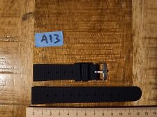 1x 20mm Uhrenarmband Vintage Diver Waffle Strap Silikon Waffellook schwarz A13