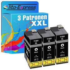 3 Patronen XL Black für Epson Stylus SX 525 WD SX 535 WD SX 620 FW TE1301