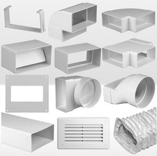Flachkanalsystem - Abluftkanal Flachkanal Verbinder Kniestück Reduktion T- Stück