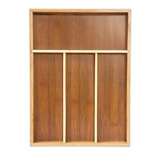 Besteckkasten bambus Schubladen-Organizer Schubladeneinsatz Holz pflegeleicht