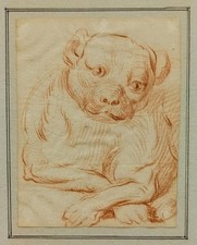 Hund - Rötelzeichnung datiert