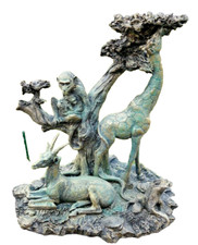 Deko Figur Wildes Afrika Antilope Giraffe Affen Wildtiere  Bronzelook NEU NC-47