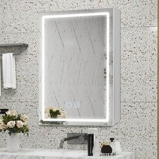 Badezimmer spiegelschrank mit Beleuchtung 70x50cm Aluminiumrahmen Antibeschlag