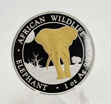 1 OZ Silber African Wildlife Elefant Somalia 2025 gilded Lagerräumung