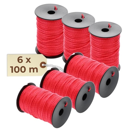 Maurerschnur rot 6er set - rot,