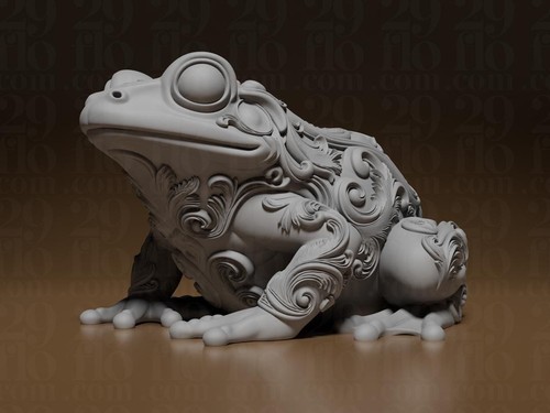 Florale frosch skulptur - florale,