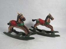 Holz Schaukelpferd Deko Weihnachten 2 Stück